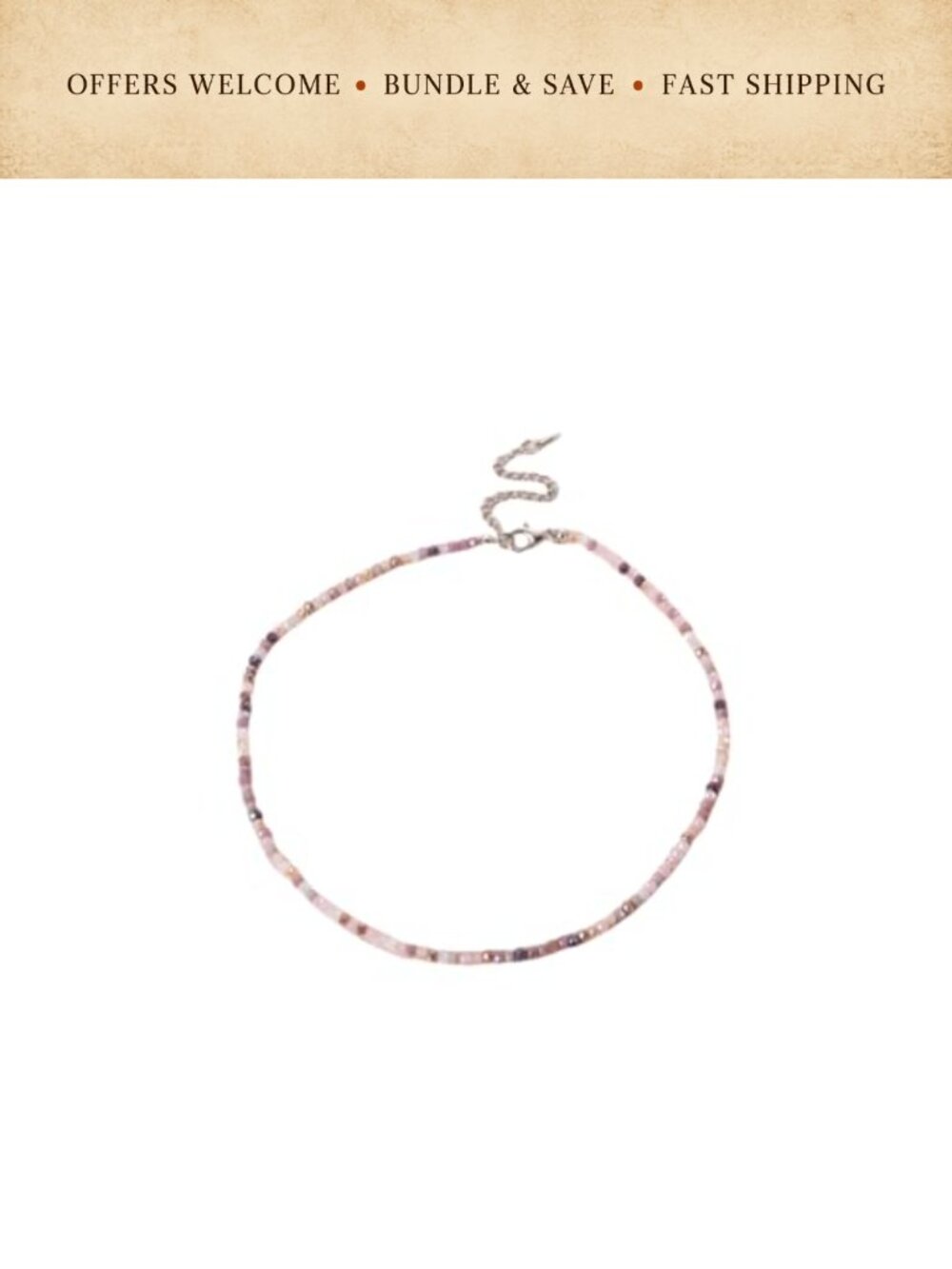 Handmade Boho Beaded Choker Necklace with Rice Beads and Lobster Clasp